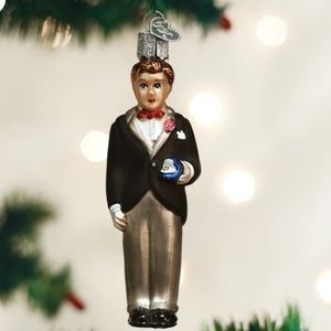 Old World Christmas Groom Brunette Wedding Collectible Ornament - NWOT